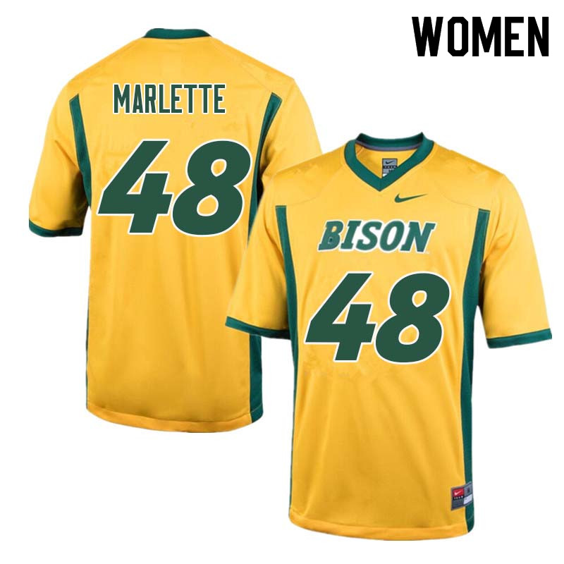 Women #48 Dan Marlette North Dakota State Bison College Football Jerseys Sale-Yellow - Click Image to Close